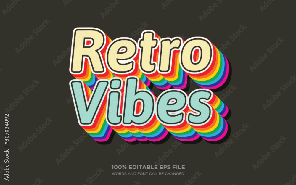 Poster retro 3d editable text style effect