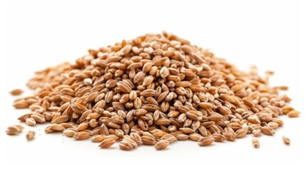 Fototapeta premium pile of cereals on white background generative ai