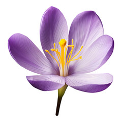 crocus flower isolated on a transparent background. crocus photography. flower