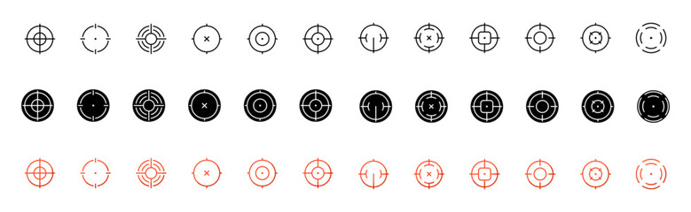 AIM icons collection. Linear and flat style. Vector icons