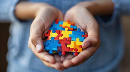 Hands holding puzzle generative ai