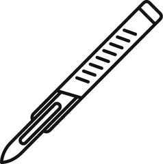 Surgery scalpel icon outline vector. Medical operation tool. Cutter instrument