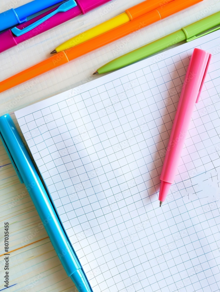 Aufkleber A notepad sits open, a pen and pencil resting on top. The tools of creativity present a blank canvas for new ideas to take shape. Generative AI