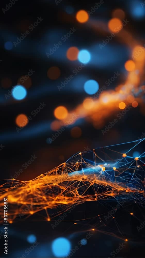 Poster abstract connection dots. digital background. digital connection abstract animation dots and lines o