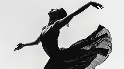 Twirling Ballet Dancer, Professional studio photography, hyperrealistic, minimalism, negative...