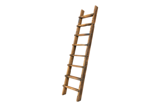 Wall ladder isolated on transparent background