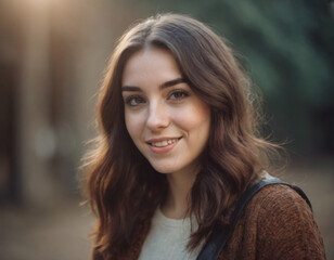 Fototapeta premium Close-up on teen girl looking thoughtful and uncertain