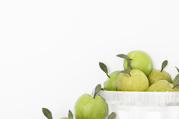 green apple on a white background