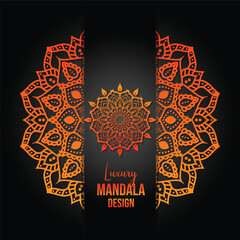 Golden colour mandala design and islamic background