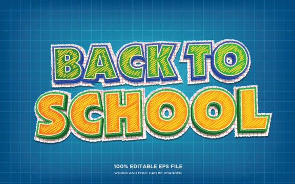 Back To School 3D editable text style effect