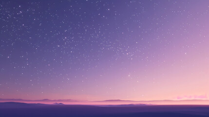 Fototapeta premium the sky at dawn before sunrise with gradations of purple to pastel colors, with silhouettes of hills