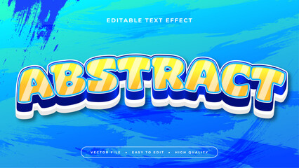 White blue and yellow abstract 3d editable text effect - font style
