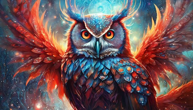 Magical Mythical Phoenix Owl