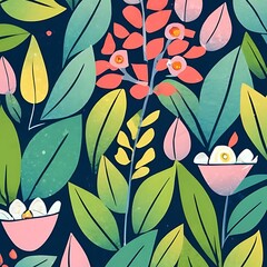 seamless pattern with flowers