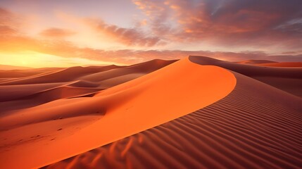 Sand dunes in the Sahara desert at sunset, Morocco, Africa