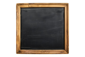 Wooden frame chalkboard isolated on transparent background