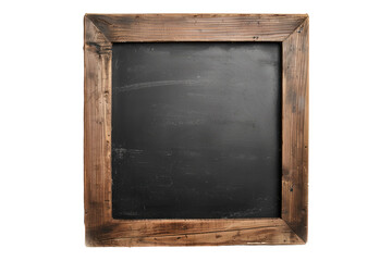 Wooden frame chalkboard isolated on transparent background