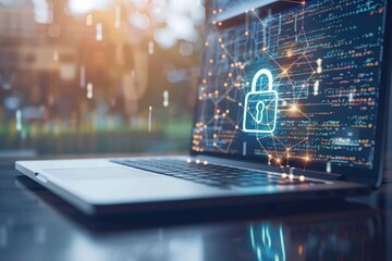 Obraz premium Employing encryption and firewall protections to secure network data and enhance privacy against cyber threats and attacks.