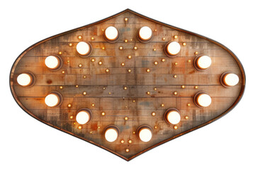 Wooden Marquee sign isolated on transparent background