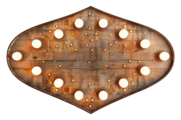 Wooden Marquee sign isolated on transparent background