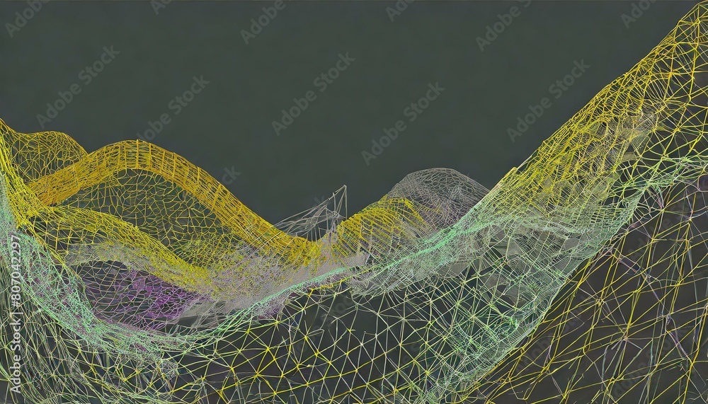 Wall mural background with a close-up of a net and space