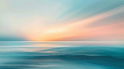 minimalist background with blurred lines and ethereal colors featuring a blue sky and water
