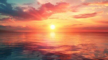 Fototapeta premium the shine of the sun with a beautiful blurred sunset generative ai