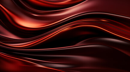 Fototapeta premium Abstract background of deep garnet liquid metal with waves and stars, dark silver, and black colors
