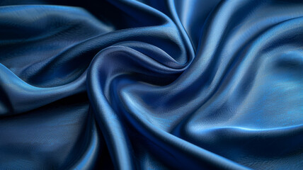 Obraz premium Satiny blue fabric with soft folds