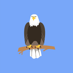 Majestic perched eagle vector illustration