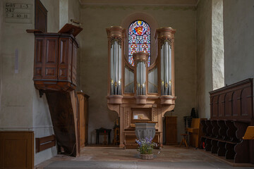 Kirche im Dorf Kyburg (Innenansicht), Kyburg, Kanton Zürich, Schweiz