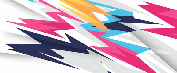 Colorful vector abstract speed sport banner. Graphic abstract stripe racing banner kit designs for wrap vehicle, race car, rally, adventure and livery