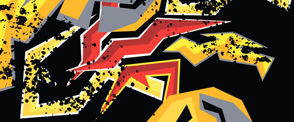 Colorful vector abstract banner with speed sport racing style. Graphic abstract stripe racing banner kit designs for wrap vehicle, race car, rally, adventure and livery