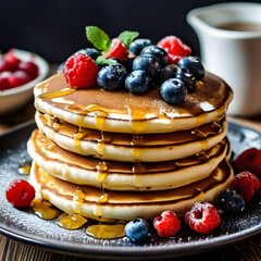 delicious pancakes for breakfast, ai-generatet