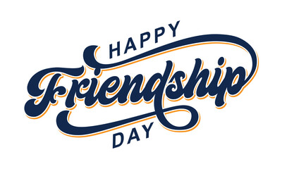 Happy Friendship Day hand drawn vector lettering design. Happy Friendship Day text vector, Happy Friendship Day typography