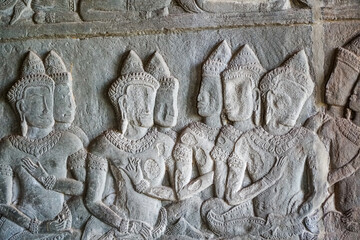 Bas relief in Angkor Wat, Cambodia