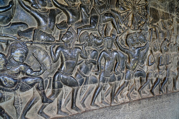Bas relief in Angkor Wat, Cambodia