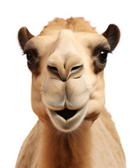 Obraz premium Camel Face Shot Isolated on Transparent Background 