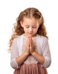 Girl Kid Praying Isolated on Transparent Background

