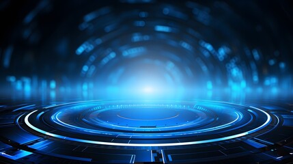 Obraz premium blue Abstract technology background circles digital hi-tech technology design background. concept innovation. vector illustration