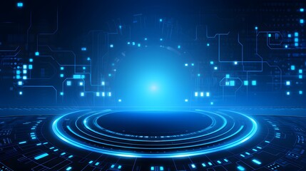 
blue Abstract technology background circles digital hi-tech technology design background. concept innovation. vector illustration