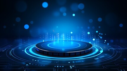 
blue Abstract technology background circles digital hi-tech technology design background. concept innovation. vector illustration