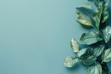 Breath of Freshness: A Theme with Air-Purifying Plant Leaves Mockup