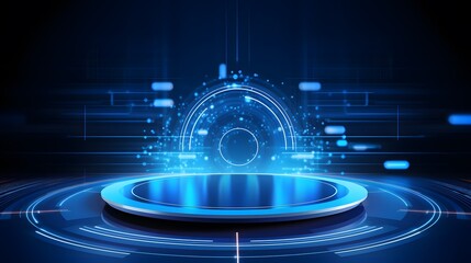 
blue Abstract technology background circles digital hi-tech technology design background. concept innovation. vector illustration