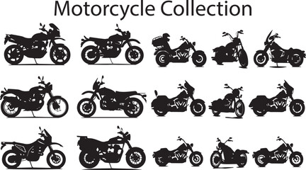 Motorcycle Versatile Black Silhouette Vector Series