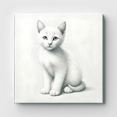 cat on a white background