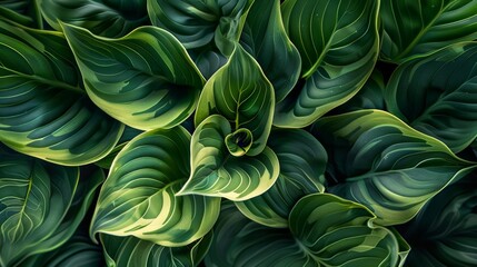  swirls in shades of green, shapes of plant leaves, calm 