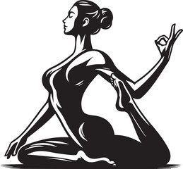 yoga silhouette vector