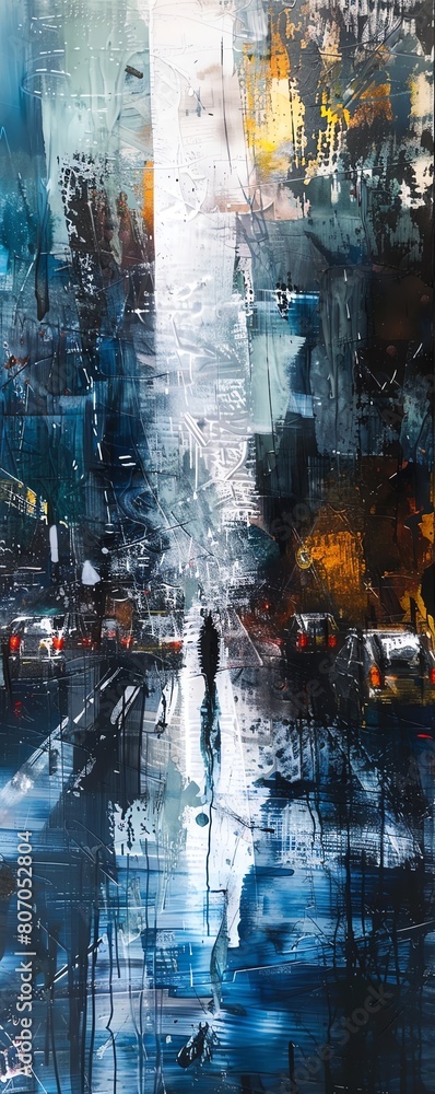 Poster capture the mesmerizing grit of urban landscapes through an eye-level perspective, blending abstract
