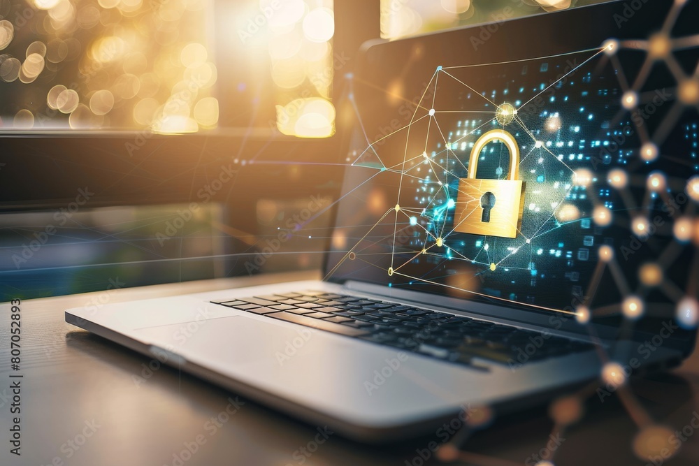 Poster virtual protection and secure browsing on cyber platforms enhance data safety and protect business t